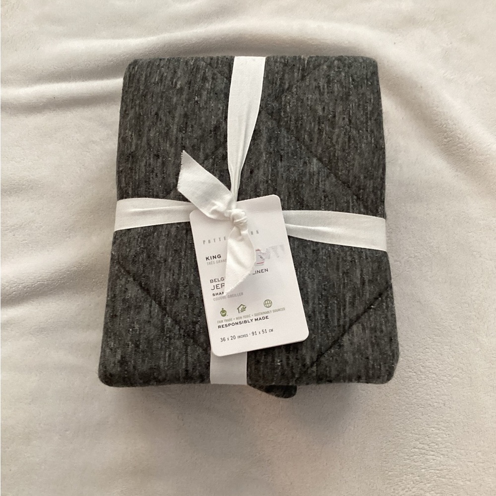 Pottery Barn Belgian Flax Linen Jersey Sham in King